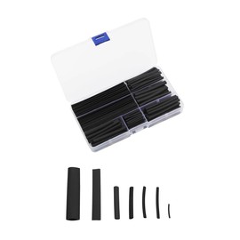 Heat Shrink Tubing Set, 150 Pieces with Storage Box, Heat Shrink Tubing, 8 Sizes Shrink Tubing, Insulation Tubing, High Flame Retardant Durable, Black Heat Shrink Tubing