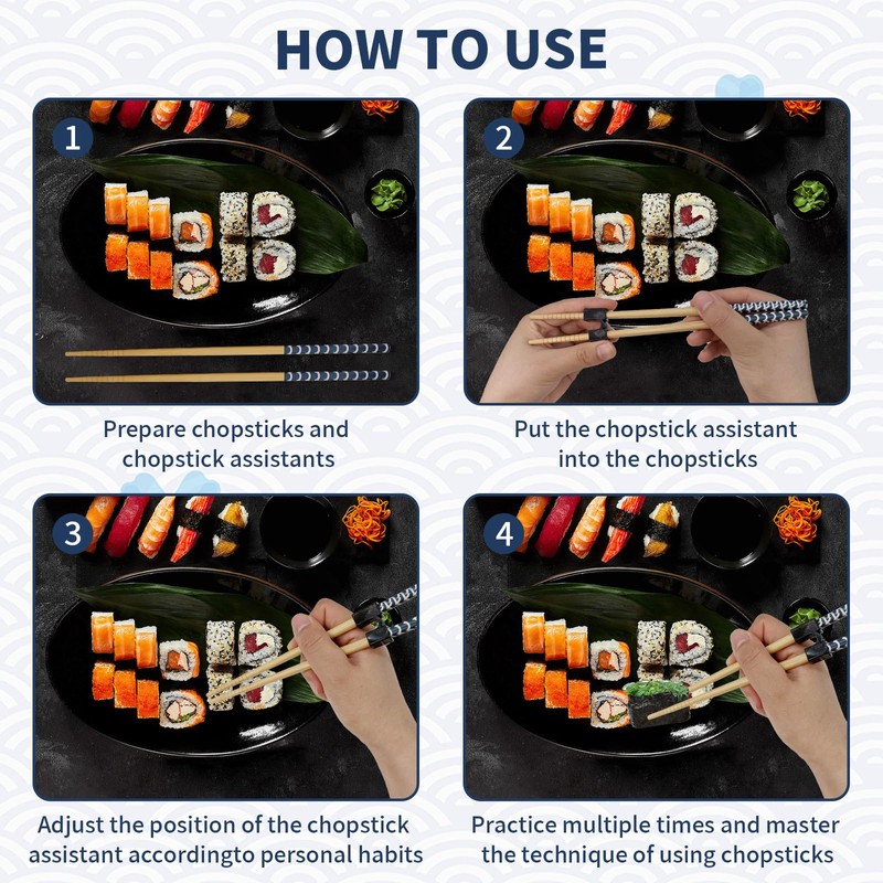 7PCS Training Chopsticks for Adults & Kids - Chopsticks for