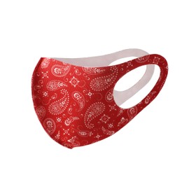Komonee Face Mask Washable Reusable Red Paisley Dustproof Cloth Mouth Cover Covering For Men Women Outdoors Indoors Cycling Ski Protection (Pack of 3)