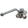 Hydraulic High Pressure Shut-Off Ball Valve 3 Way 1/4 Inch