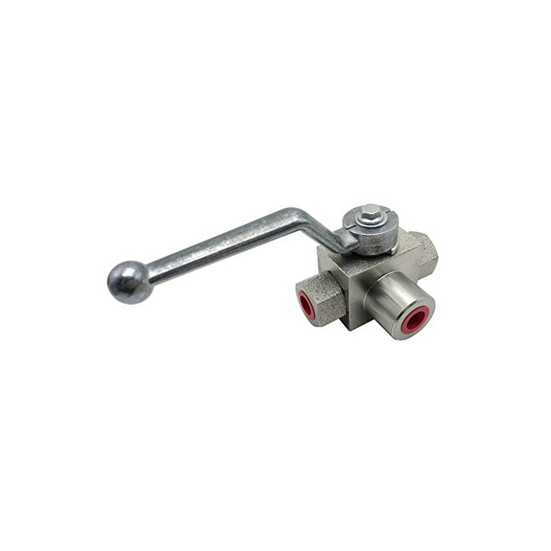 Hydraulic High Pressure Shut-Off Ball Valve 3 Way 1/4 Inch