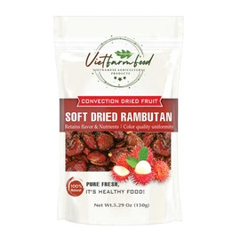 SOFT DRIED RAMBUTAN 5.29oz (150g) VIETFARMFOOD: Convection dried fruit with a little sugar, salt, natural sweetness, soft when chewed. Suitable for snack, topping, healthy dessert for all ages