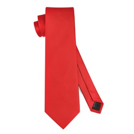 HISDERN Ties for Men Plain Classic Tie Men's Formal Elegant Business Tie for Wedding Party Office Tie 8.5 cm, Red, Unit size