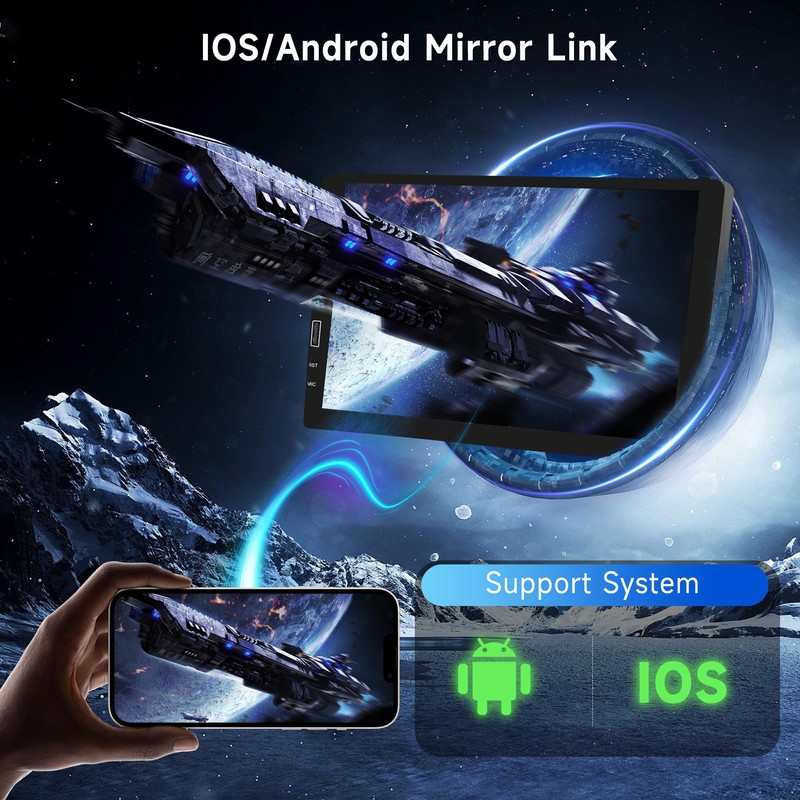 9 inch Single Din Car Stereo Touch Screen Wireless Carplay