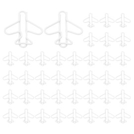 PATIKIL Cute Paper Clip, 100Pcs Plane Shape Paper Clip Metal Funny Bookmarks Planner Clips Clamp for Home Office Supplies Desk File Organization Wedding Decoration, White