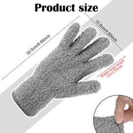 Ymapinc Plant Dusting Gloves - Gray Microfiber Gloves for Plant Cleaning, Reusable Dusting Mitt for House, Kitchen, Indoor Use, Desk, Light, Window, Car Wash
