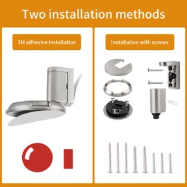 Bak Bo Windproof Door Stoppers 2 Pack Adjustable Bottom of Door Holder Indoor No Drilling Heavy Duty Mechanical Floor Door Stop with Screws and Adhesive Catch Door Keep Door Open Brushed Nickel BN-2