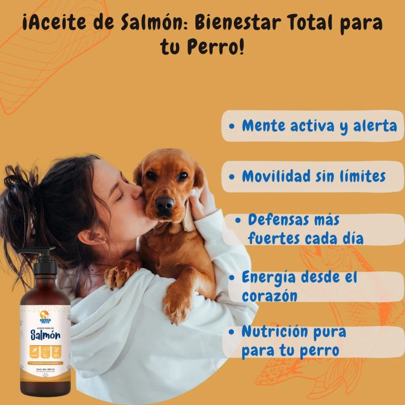 Aceite De Salmon Omega 3 Perros Pure Y Gatos 500