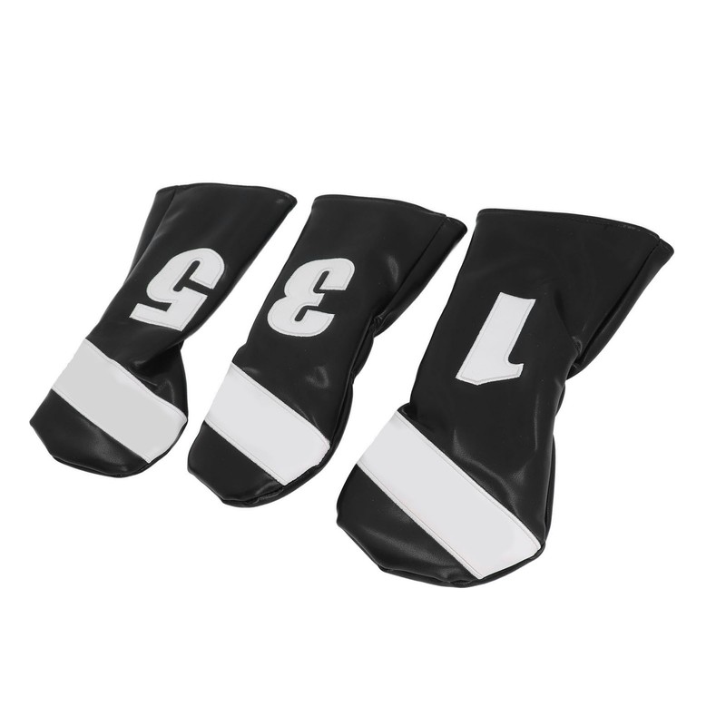 3PCS Golf Club Head Cover PU Leather Waterproof Protective Golf