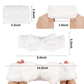 WHAVEL 6PCS Spa Headband and Wristband Set, Face Wash Headband Makeup Skincare Headband Wrist Bands for Washing Face