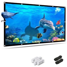 MOIZ 120 inch Projector Screen 16:9 Foldable Anti-Crease Portable Projector Movies Screens for Home Theater Outdoor Indoor Support Double Sided Projection
