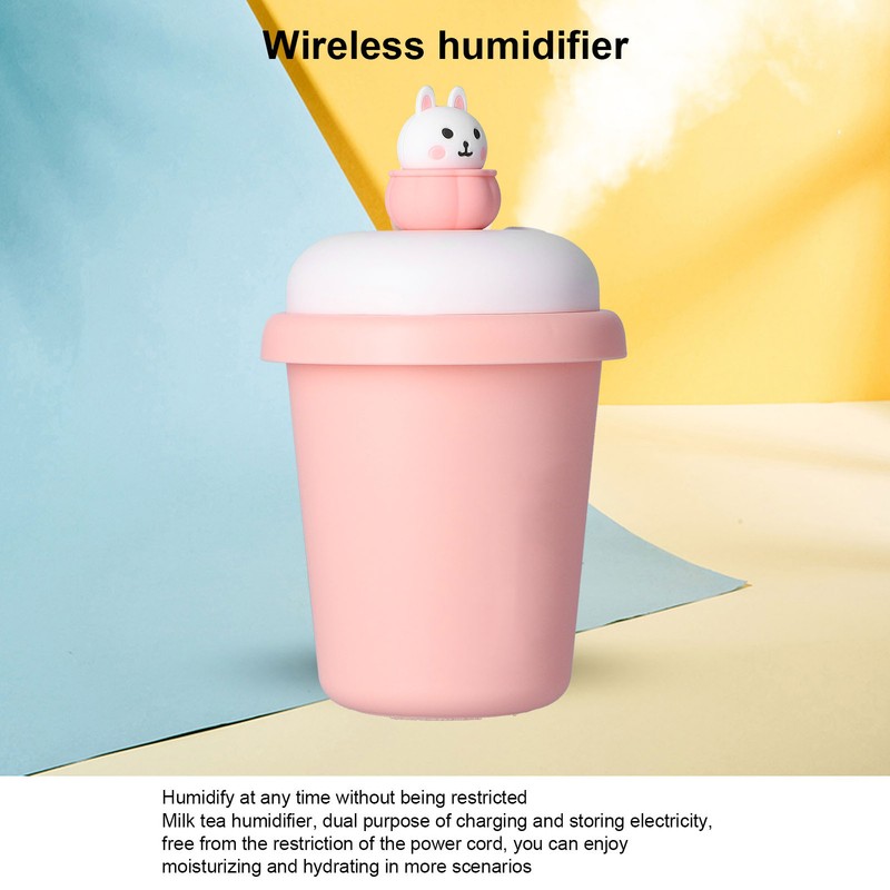 Humidifier Pink Milk Tea Cup Humidifier Small Desktop Bedroom Bedside