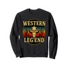 Western Legend Cowboy Design Longhorn Skull Sheriff Star Sweatshirt
