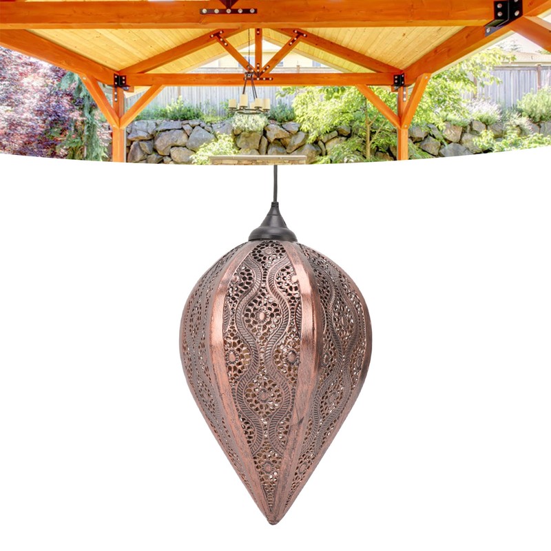 Solar Lantern Hollow Out IP44 Waterproof LED Solar Powered Hanging