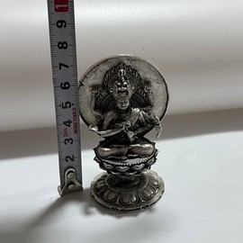 Buddha Statue Mini Aizen Myoo Total Height 2.9 inches (74 mm) Alloy Guardian Buddha Statue Figurine [Protection Honzon] Love Pocket Buddha