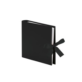 Rössler Papier S.O.H.O., 13161147906 Photo Ring Binder with Bow, 23 x 21 cm, 50 Pages, Black, Pack of 1