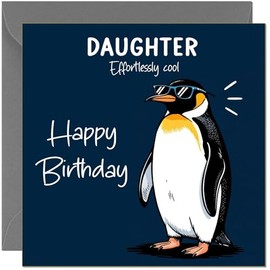 Funny Birthday Card for Daughter Cool Penguin Effortlessly Cool Hilarious Birthday Card from Mum Dad