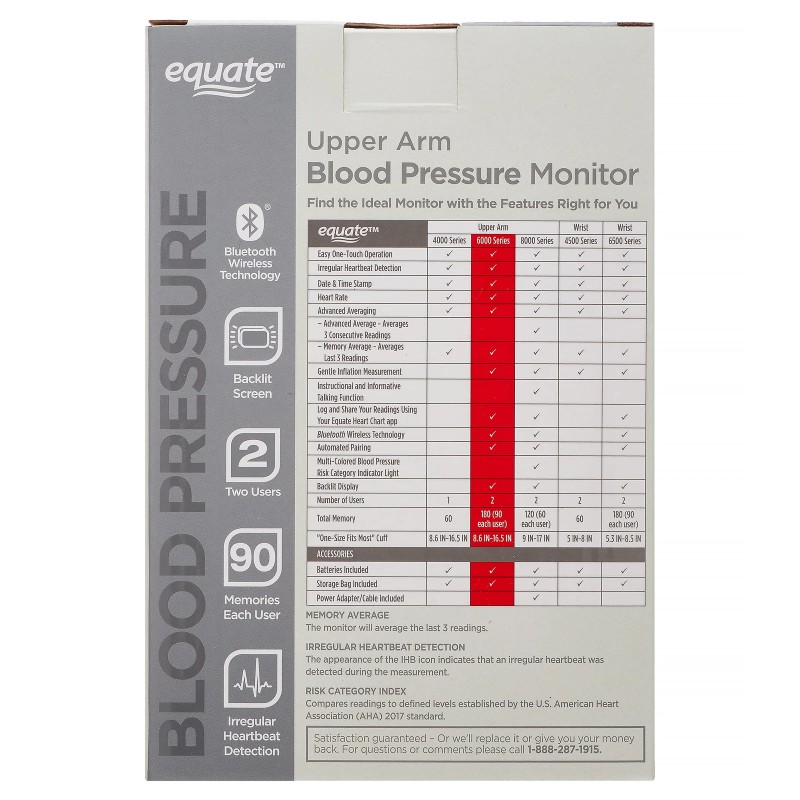 Equate BP-6000 Upper Arm Blood Pressure Monitor with Bluetooth