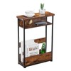 Narrow Side Table,3-Tier Slim End Table with Storage Shelf,Modern Sofa