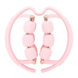 Circular Leg Clamps Massger Multipurpose Muscular Relaxation Three Layers Handheld 18 Wheels Muscle Roller Pink