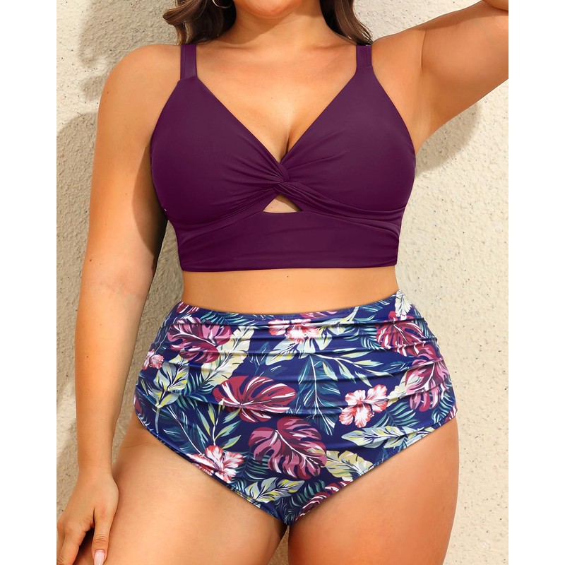 Daci Plus Size Two Piece Swimsuits - Women High Waisted