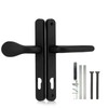 XFORT Uros Black Inline UPVC Door Handle, (PZ 92mm, Screw