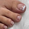 Caiguoer 24 Pieces Bare False Toenails Square French False Toenails