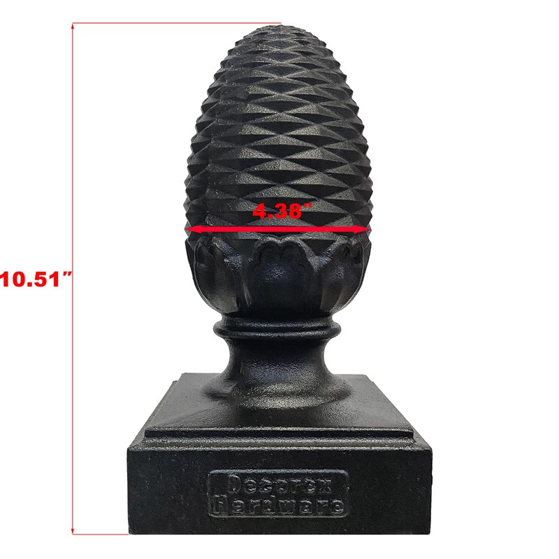 Decorex Hardware Cast Aluminum Pineapple Post Cap – Black Powder