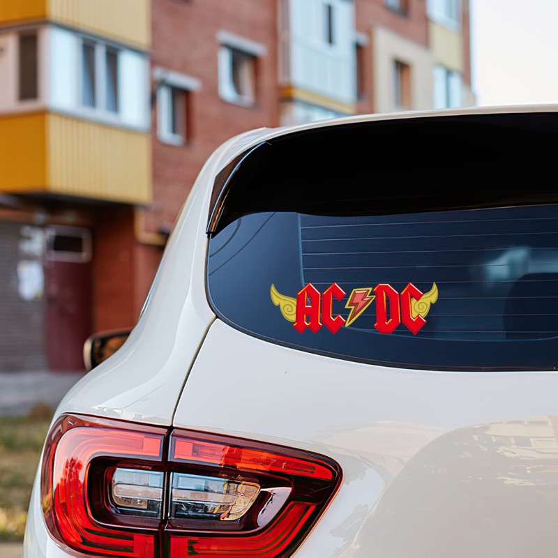 AC/DC Sticker Rear Window Car Sticker Logo Red for Fridge