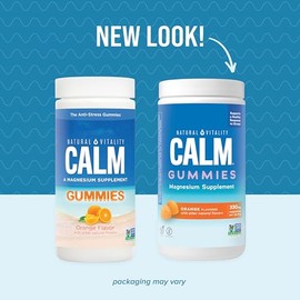 Natural Vitality, Suplemento de citrato de magnesio, gomitas calmantes naranja 60 unidades