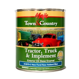 Majic Paints 8-0979-2 Town & Country Tractor, Truck & Implement Oil Base Enamel Paint, 1-Quart, New Ford/N.H. Blue