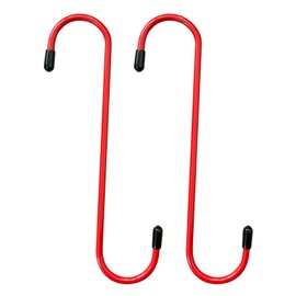 FITHOIST 2 Pieces Brake Caliper Hangers,Caliper Hanger Hooks with Black Rubber Tips,Strong and Durable Automotive Tools for Braking, Bearing, Axle and Suspension Work,Red