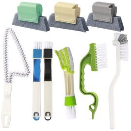 LHOEST Pack of 9 Window Grooves Cleaning Tool, Blinds Cleaning Brush for Window Cleaning for Kitchen Bathroom, Brush Cleaning Set for All Corners and Gaps Window Slots