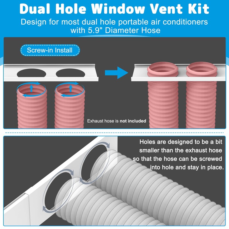 Air Jade Dual Hose Portable Air Conditioner Window Seal Kit,