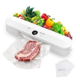 FIRE HIVE Vacuum Sealer Machine for Food, Dry & Moist Mode, 60KPa Strong Suction, 22s Fast Sealing, Compact Automatic Sealing Machine, 11" Wide Seal Strip, Includes 10 Sealer Bags