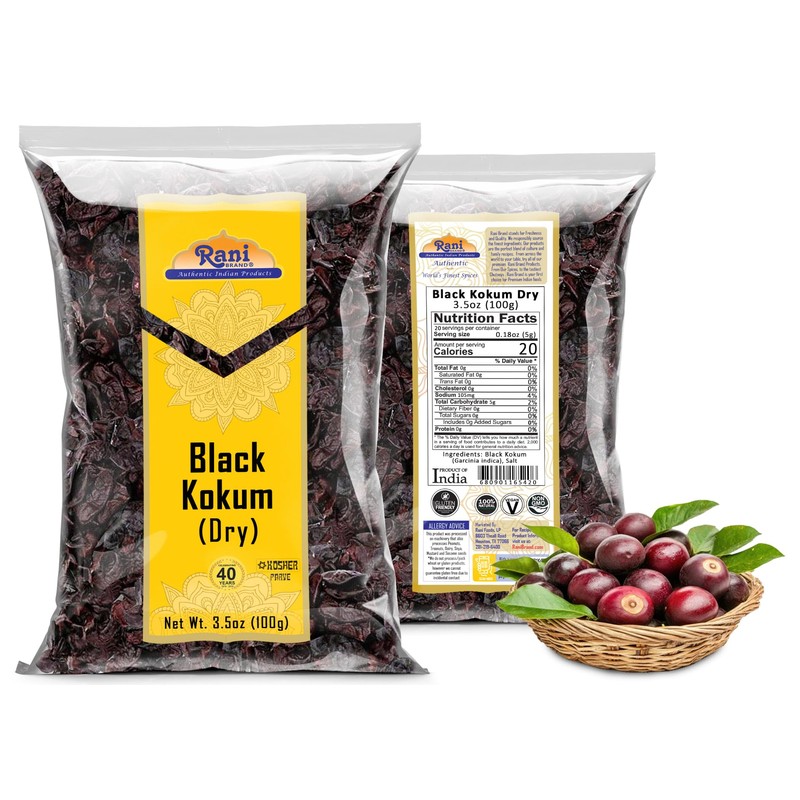 Rani Black Kokum (Dry) Garcinia Indica 3.5oz (100g) ~ All