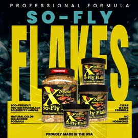 Xtreme So-Fly Flakes - Sustainable Protein from Black Soldier Fly Larva for Tropical Fish - Eco-Friendly Food, Nutrient-Rich, All-Natural Diet - USA Farm Grown (3.5oz)