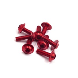 Motoforti 8PCS M6 X 20mm Red Motorcycle License Plates Fairing Bolts Screws Long-lasting