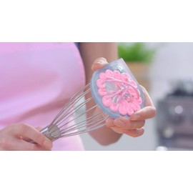 Whisk Wiper - Wipe a Whisk Easily - Multipurpose Kitchen Tool, Made In USA - Includes 11" Stainless-Steel Whisk - Cool Baking Gadget, A Great Gift For Men and Women (Color: Glass Blue)