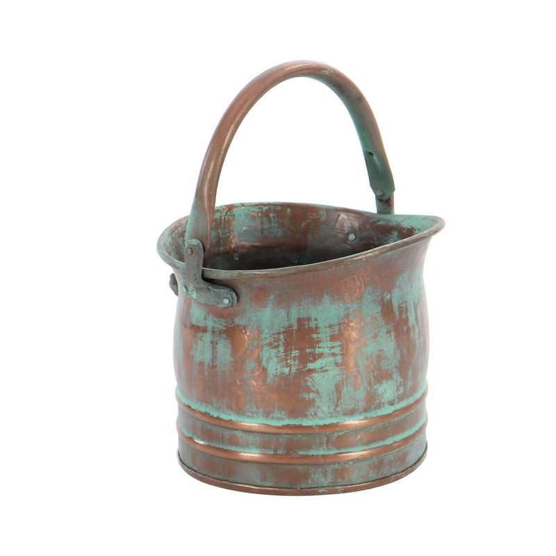 Deco 79 Metal Indoor Outdoor Planter Patina Tulip Style Bucket