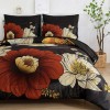Xruibed Black Floral Comforter Set Queen Size 7 Pieces Bed