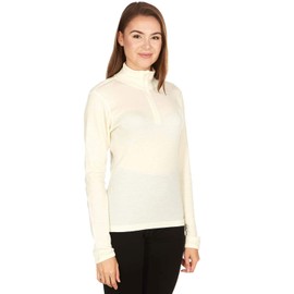 Minus33 Lana Merino de la Mujer Sequoia Midweight 1/4 Zip, Marfíl, X-Large
