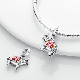 NUJIFFY Cute Animal Charms 925 Sterling Silver Charms Pendant for Bracelet Bear Charms Dog Charms, Compatible with European Bracelets for Women Jewellery Gift, Silver, No Gemstone