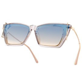 MIZZEO Square Sunglasses for Women Men, Oversized Polarized Aviator Sunglasses, Classic Trend Ladies Sunglasses