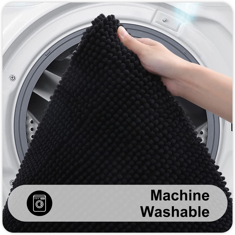 smiry Non Slip Chenille Bath Mat, 60 x 90 cm,