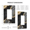 Black Gold Marble Single Gang Rocker Light Switch Plate Cover