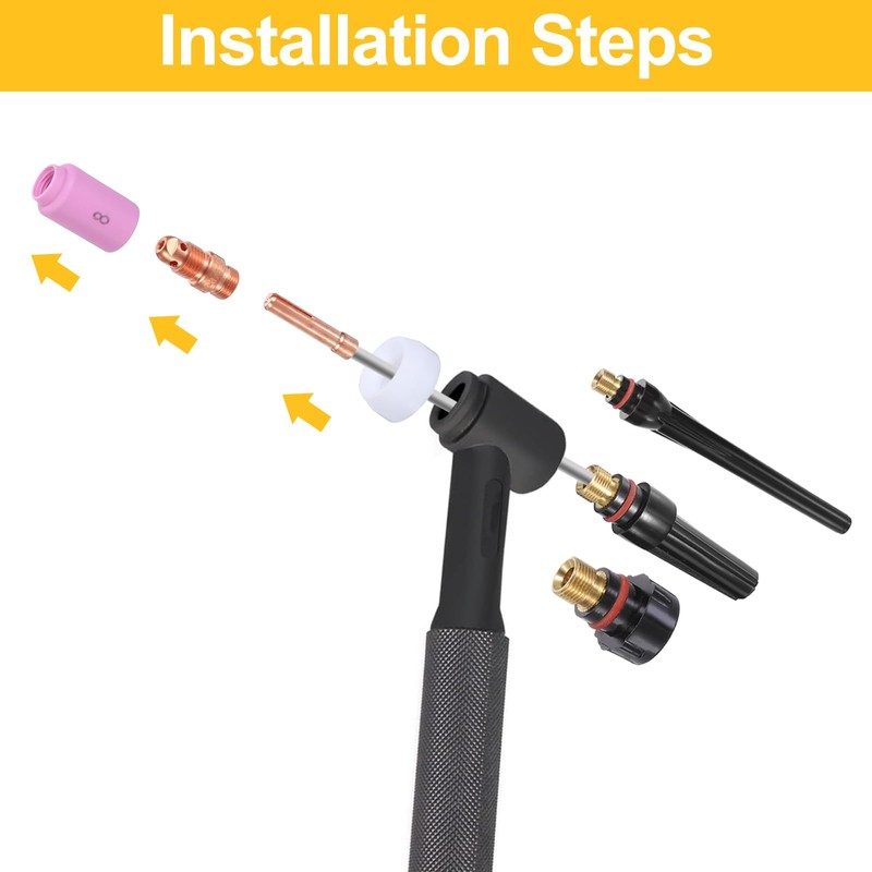 sourcing map 53pcs Tig Torch Kit for WP-17, WP-18, WP-26