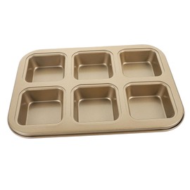 OHPHCALL Square Muffin Pan Non Stick Baking Mold for Cakes and Bread Heat Resistant Baking Tray for Home and Professional Use Easy to Clean Cavity Design