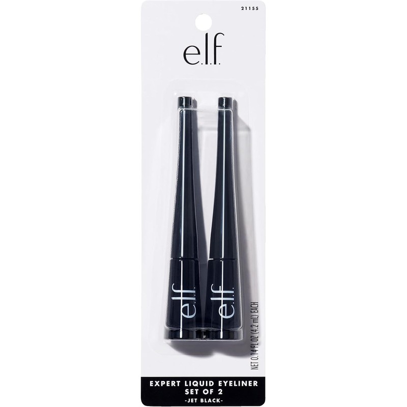 e.l.f. Cosmetics Expert Delineador Líquido Jet Black Negro Intenso Set