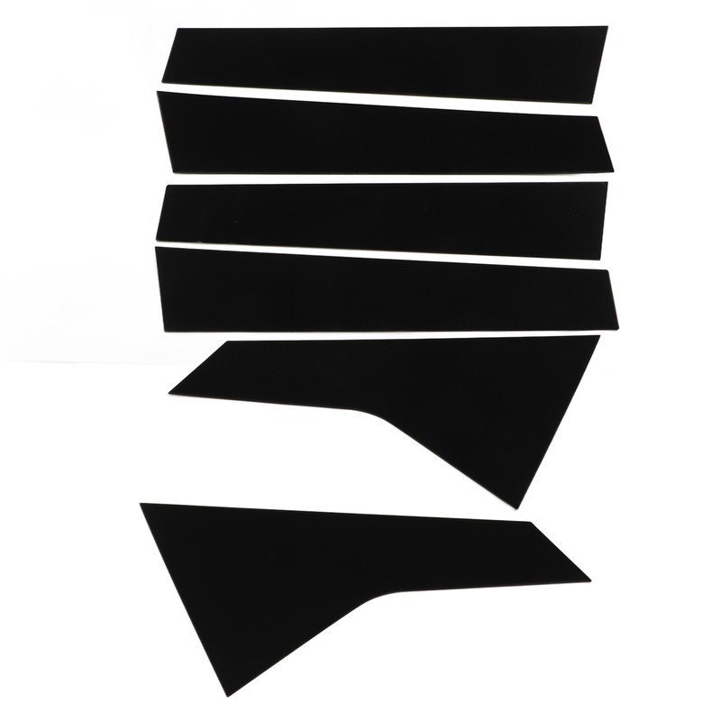 6PCS Car Window Trim Bright Black Lightweight Smooth Surface Window